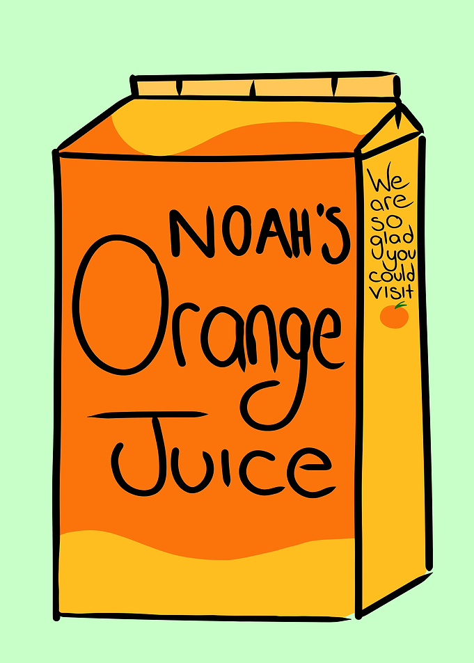 Noah's Orange Juice Carton