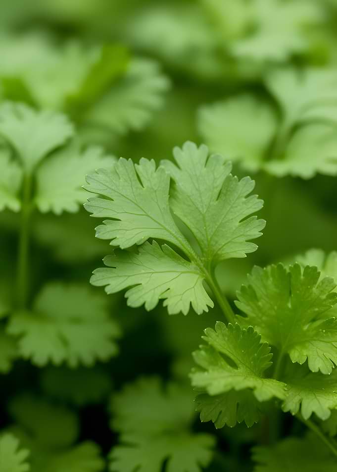 Close-up of Fresh Cilantro Leaves
