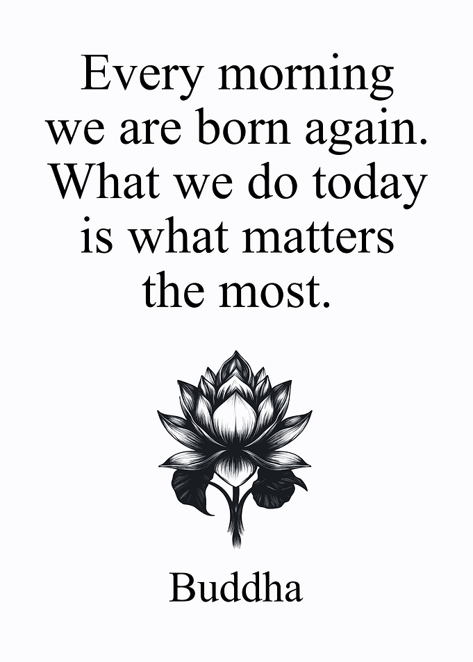 Buddha Every morning we are born again