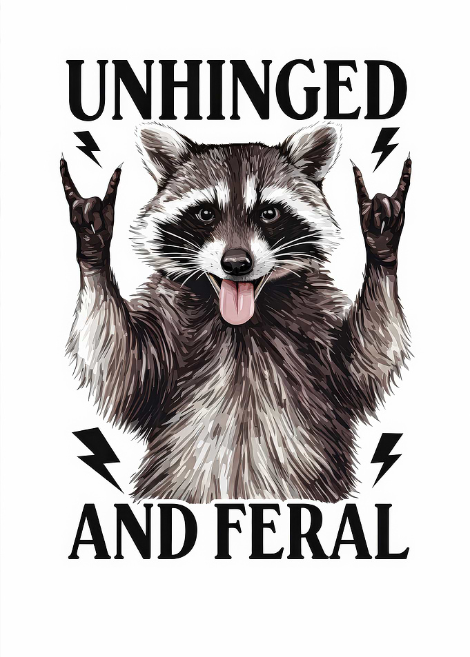 Unhinged and Feral Raccoon