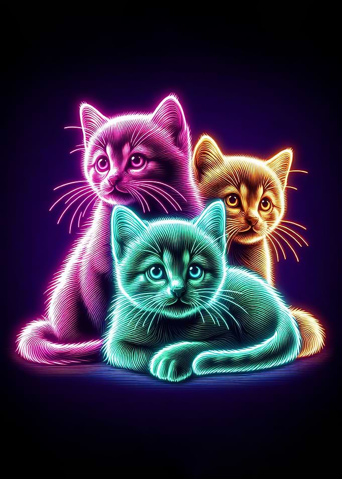 Neon Cats Trio