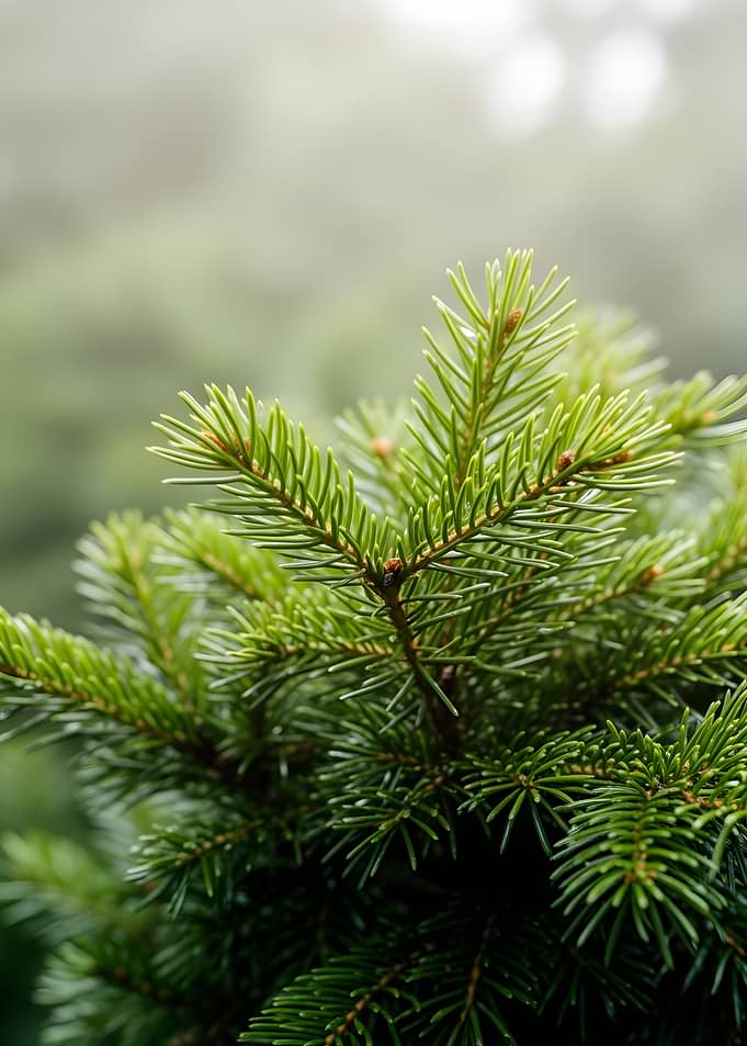 Close-up of a pine tree branch