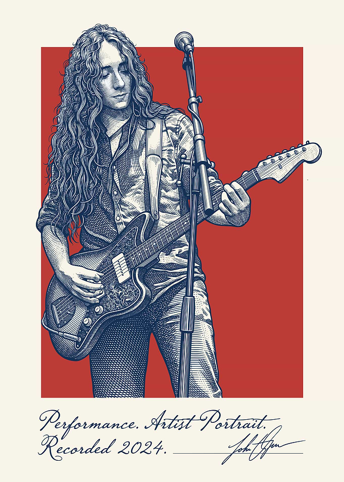 Artist Portrait of a Guitarist