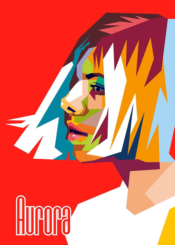 Aurora Pop Art Portrait WPAP
