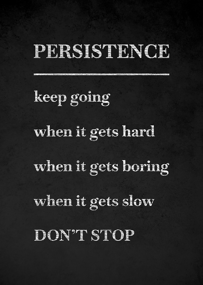 Persistence Motivational Text Art v4