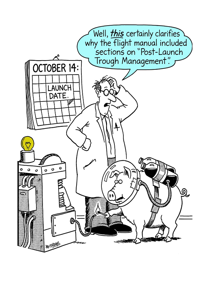Scientist and Pig Prepare for Launch