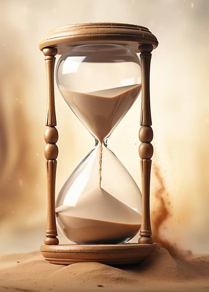 Hourglass with Sand Falling
