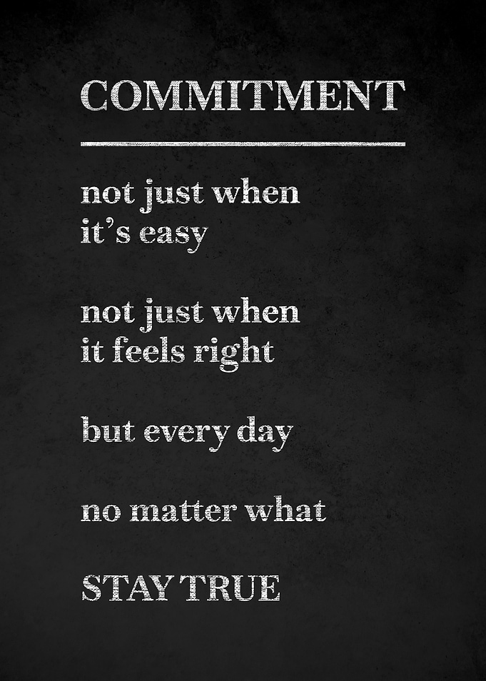 Commitment Motivational Text Art v4