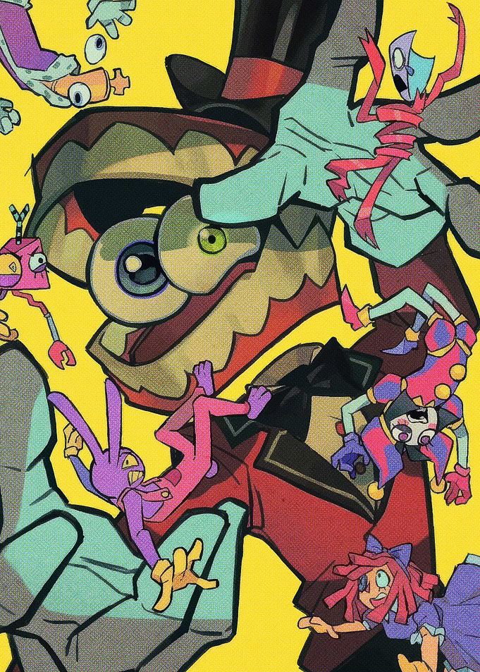 Whimsical Characters in a Chaotic Scene