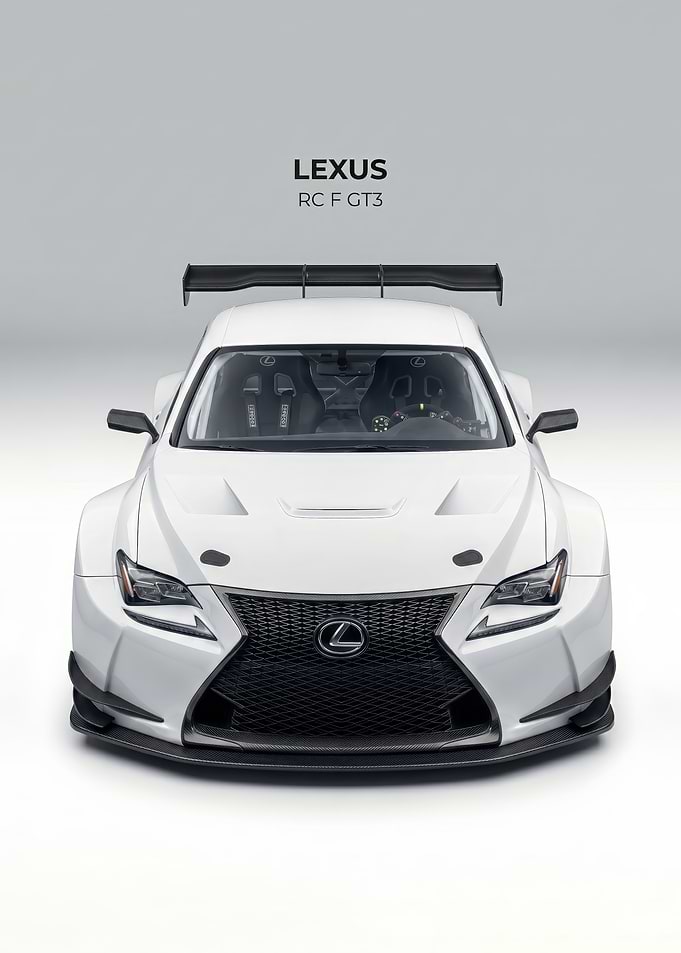 white Lexus RC F GT3 Race Car poster
