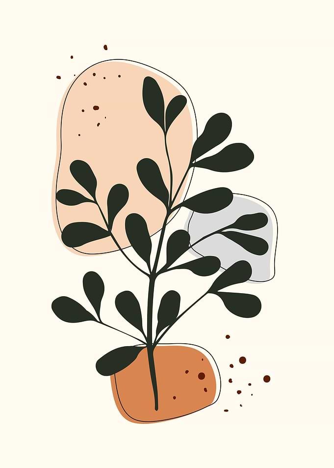 Abstract Plant with Organic Shapes