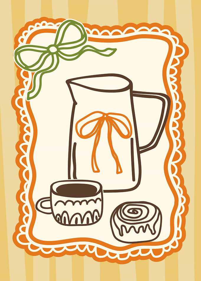 Cute Coffee and Pastry Illustration