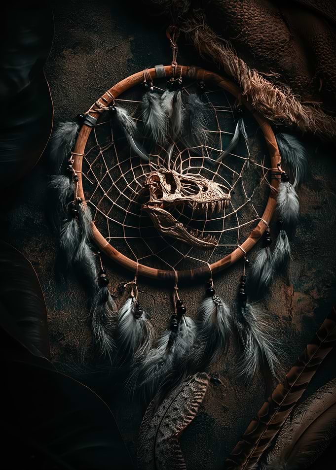 Dreamcatcher with Dinosaur Skull