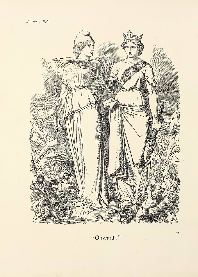 Allegorical figures of Britannia and France