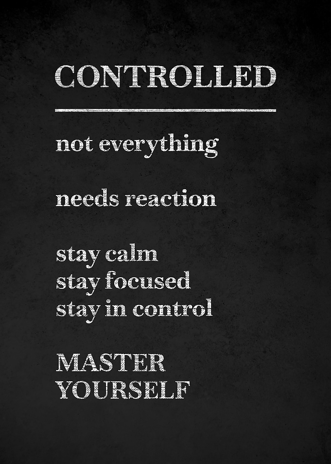 Controlled Master Yourself Motivational Text