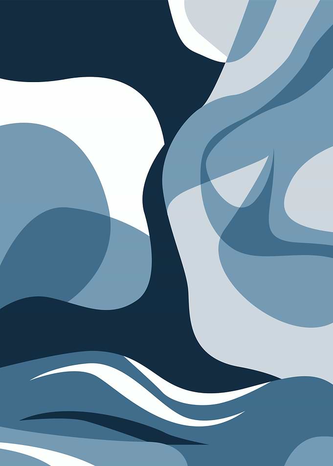 Abstract Blue Wave Forms