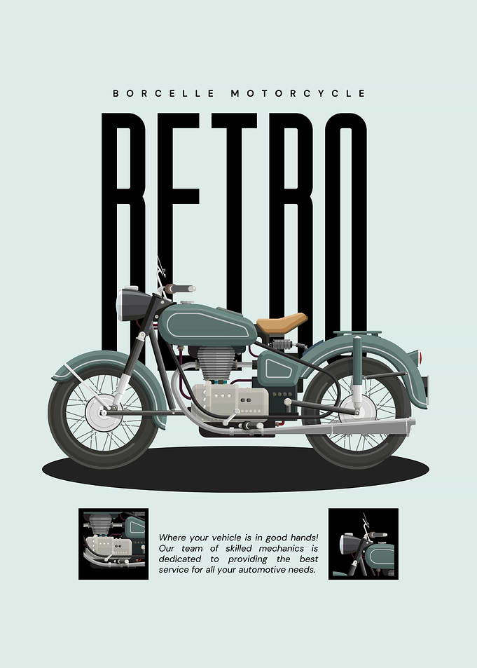 Retro Motorcycle Advertisement
