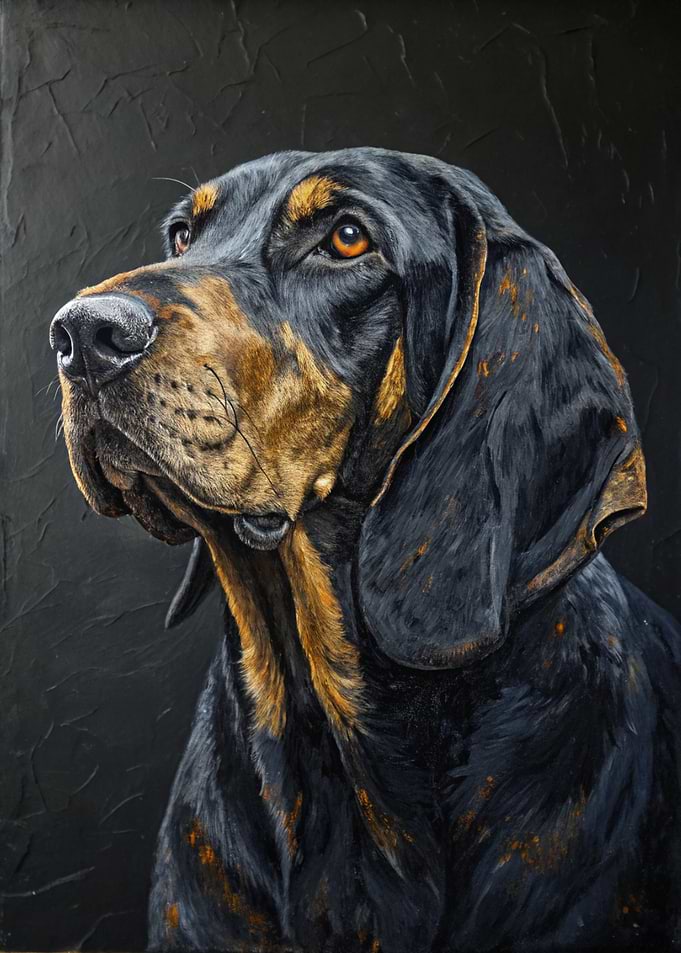 Black and Tan Hound Portrait