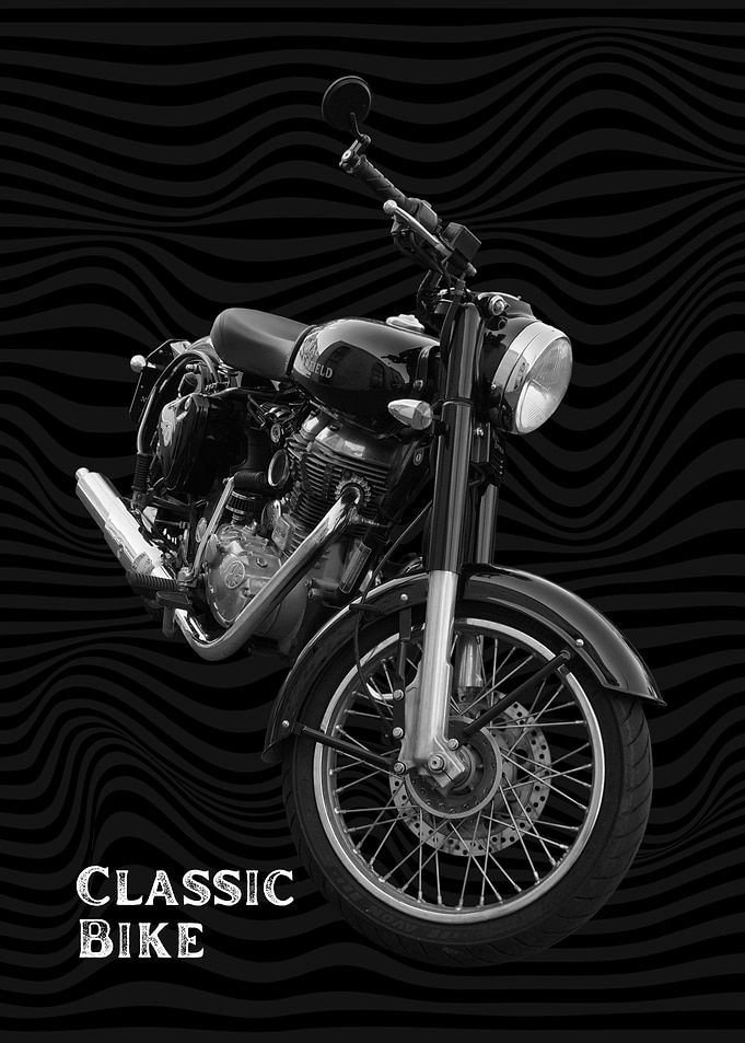 Classic Motorcycle with Retro Background