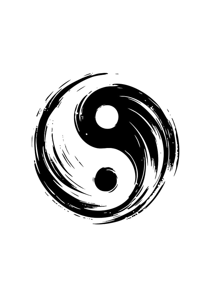 Brushstroke Yin Yang Symbol