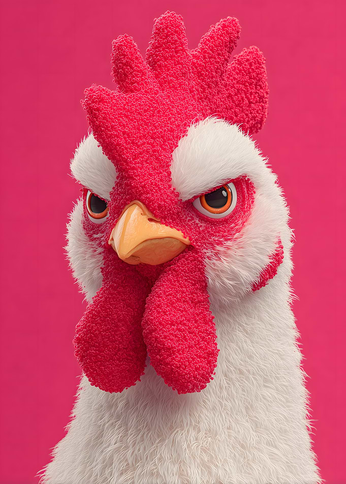 Stylized Rooster Portrait