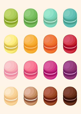 Assortment of Colorful Macarons