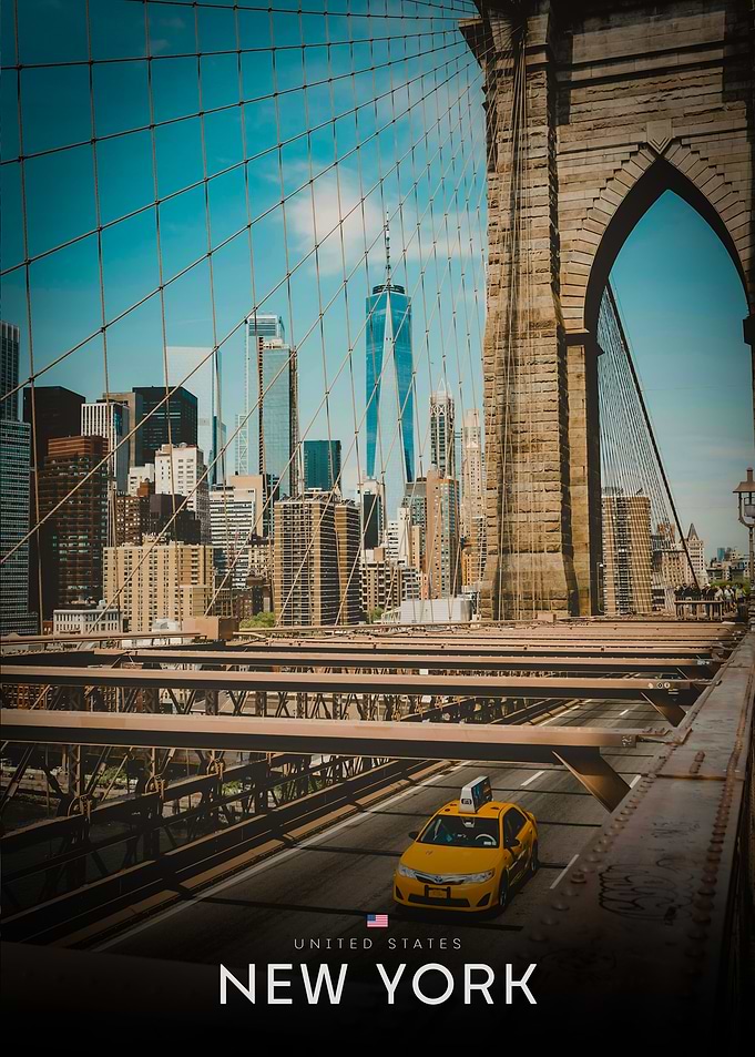 New York Cityscape with Brooklyn Bridge