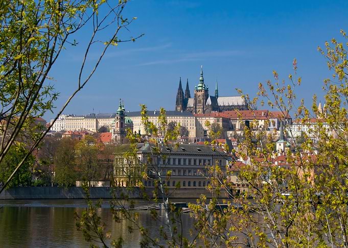 Prague Castle and Vltava River Springtime