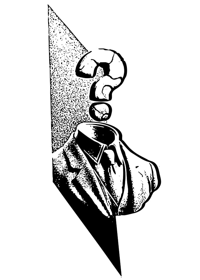 Question Mark Head Man in Suit