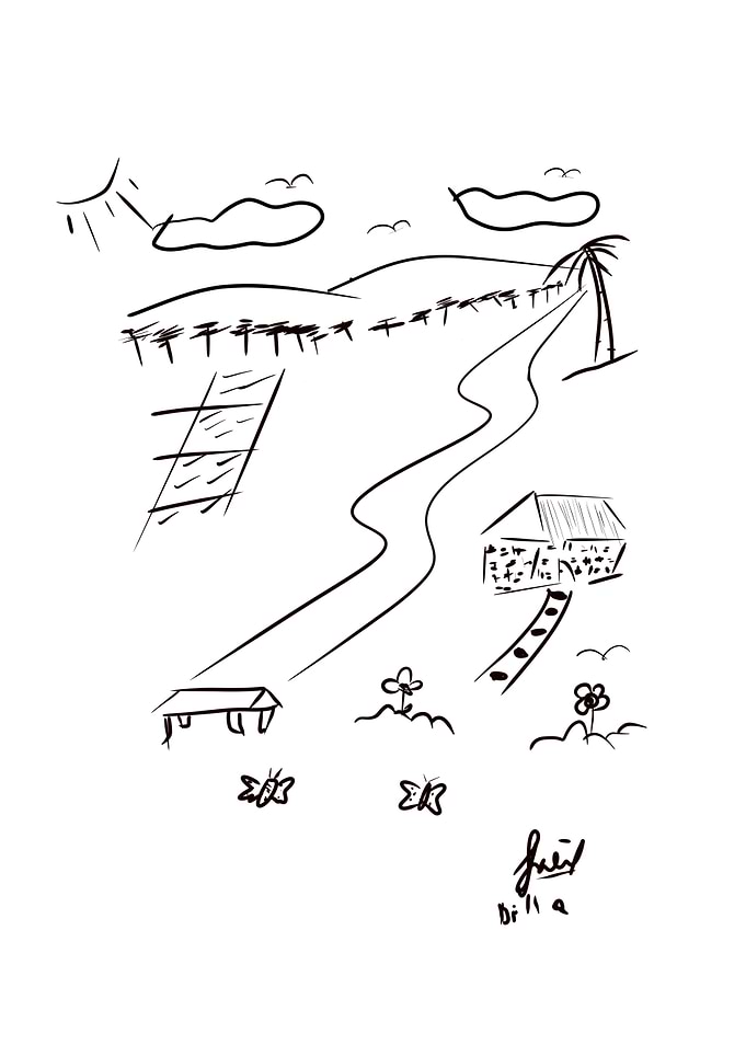 Rural Landscape with House and Path