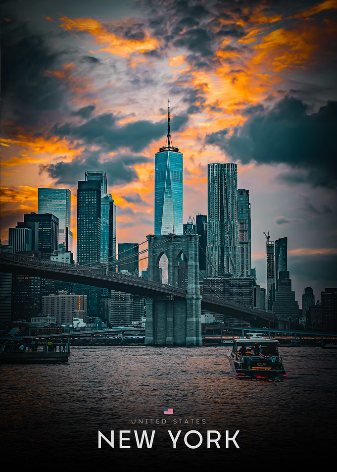 New York City Skyline at Sunset