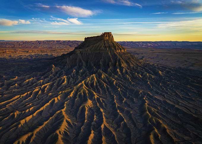 Desert Butte at Sunset