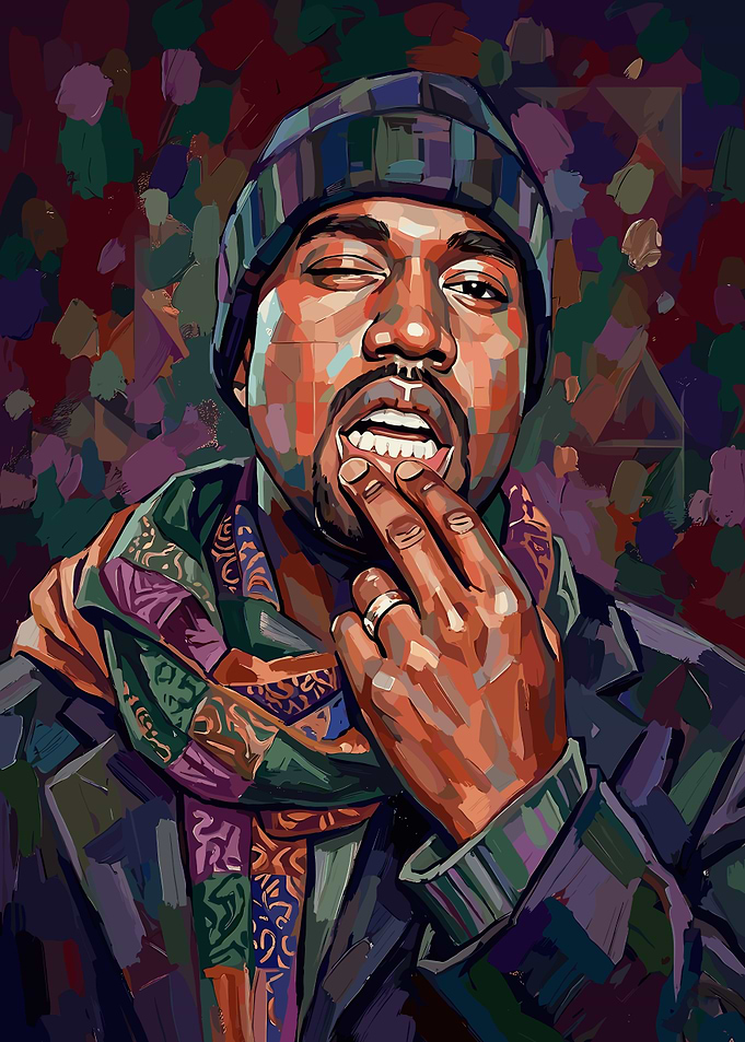 Kanye West Winking Portrait