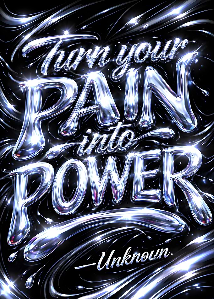 Turn Your Pain Into Power Typography