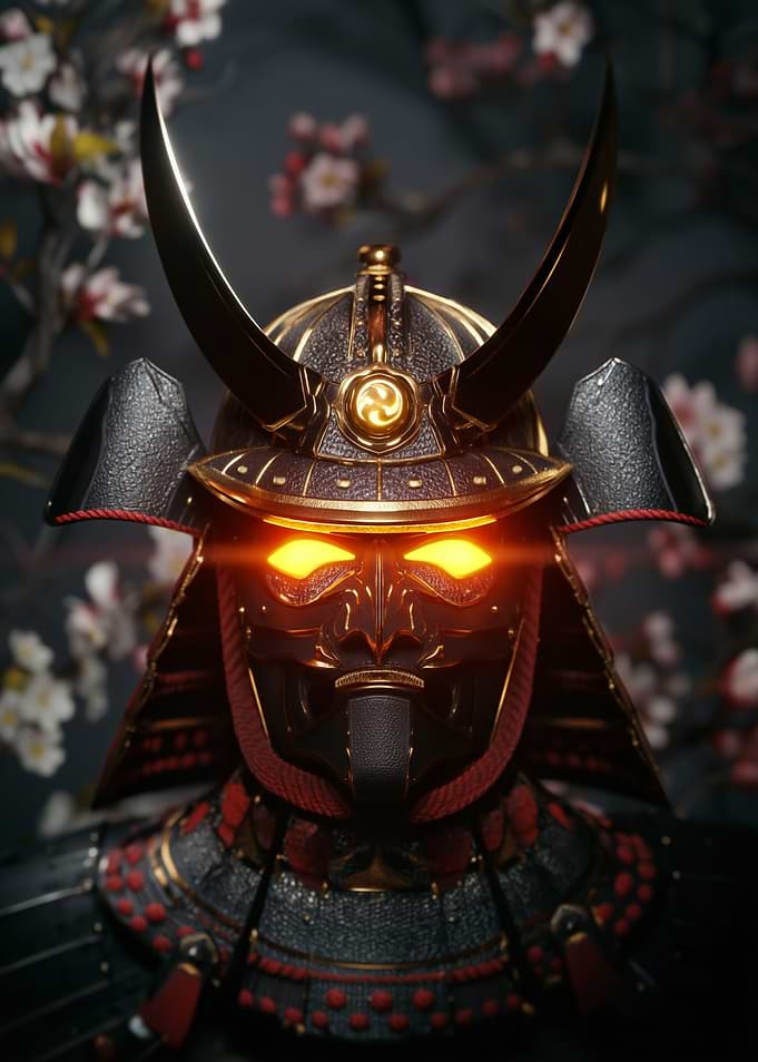 Samurai Warrior with Glowing Eyes