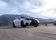 White Lexus RC F on a Desert Road
