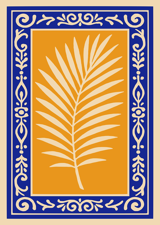 Palm Frond in Decorative Frame