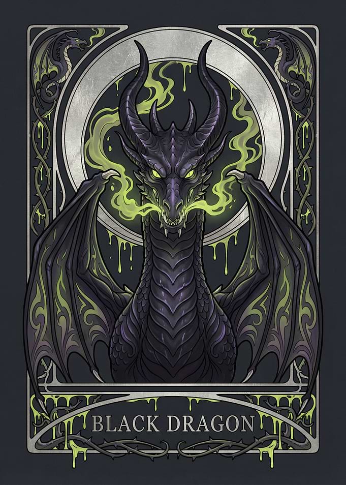 Black Dragon with Green Smoke