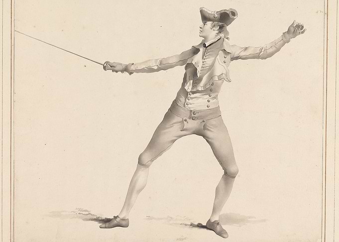 Fencer in historical attire