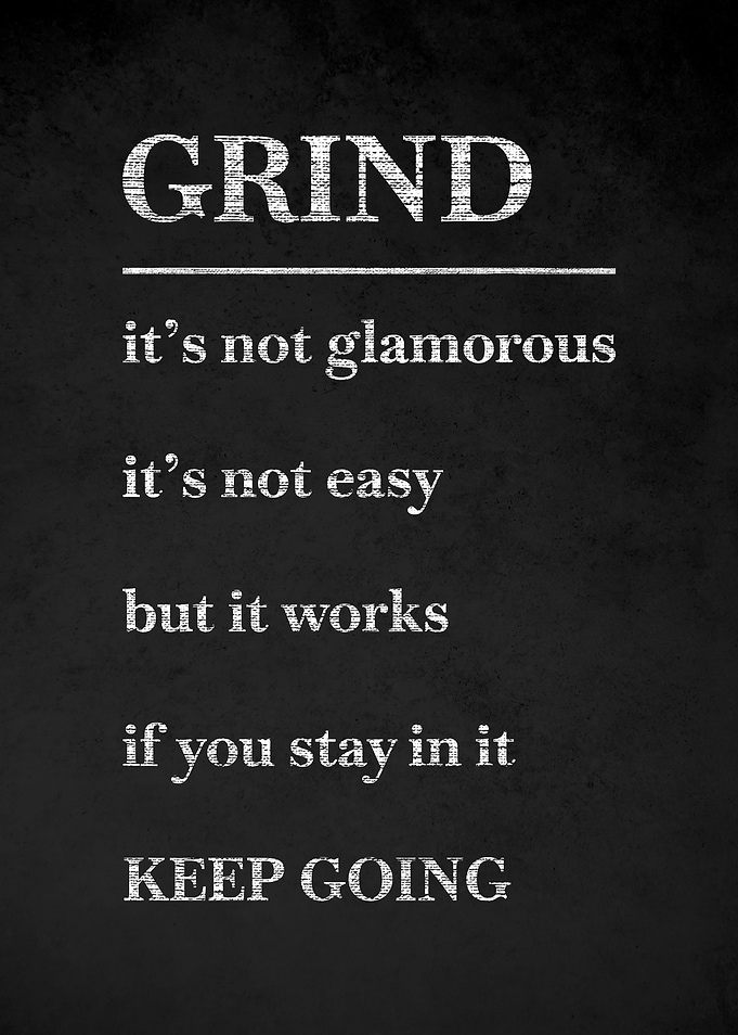 Grind Keep Going Motivational Text Art