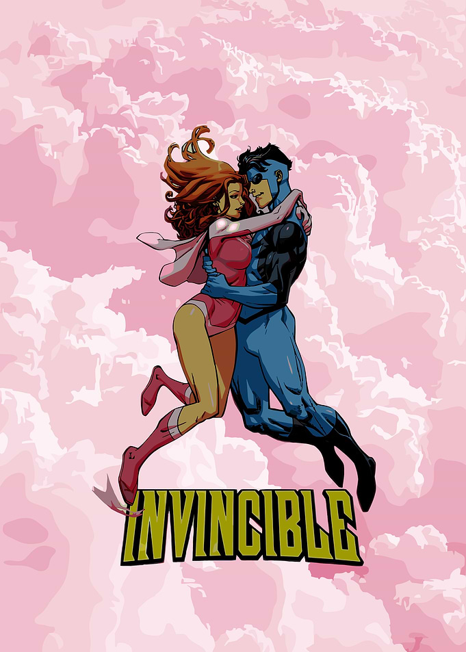 Invincible and Atom Eve Hugging