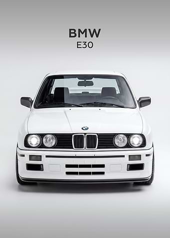 White BMW E30 Minimalist