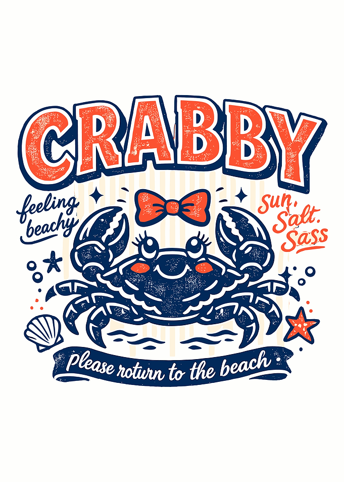 Crabby Crab with Beach Theme