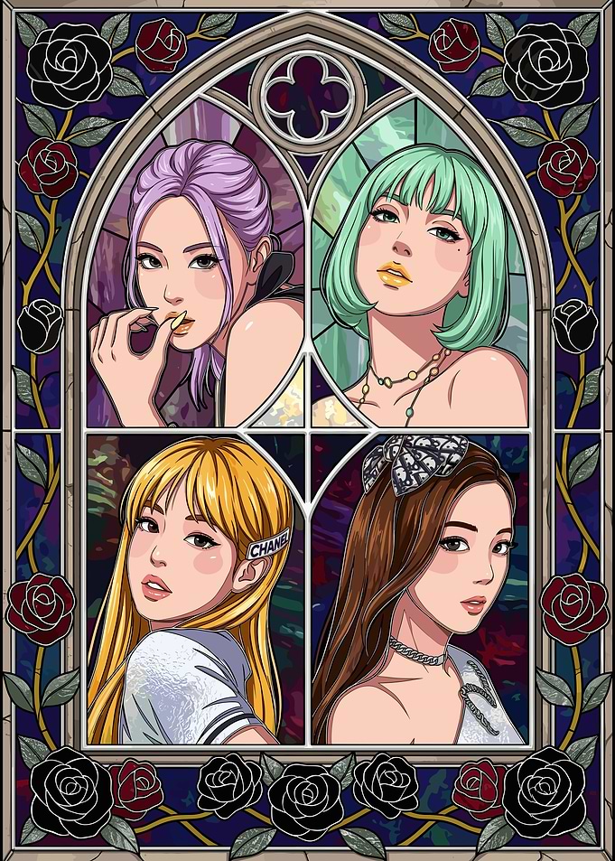 Blackpink Stained Glass Art