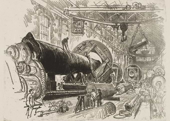 Industrial Factory Scene with Workers