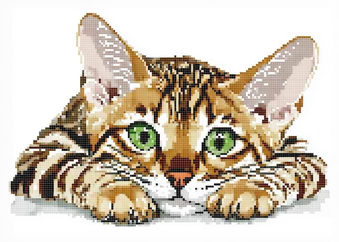 Pixel Art Bengal Cat Portrait