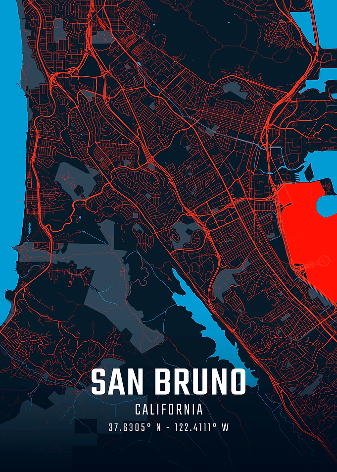 San Bruno California City Map