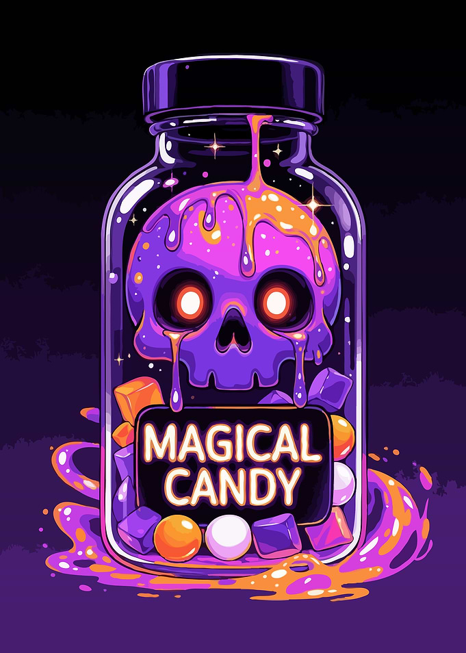 Magical Candy Skull Jar