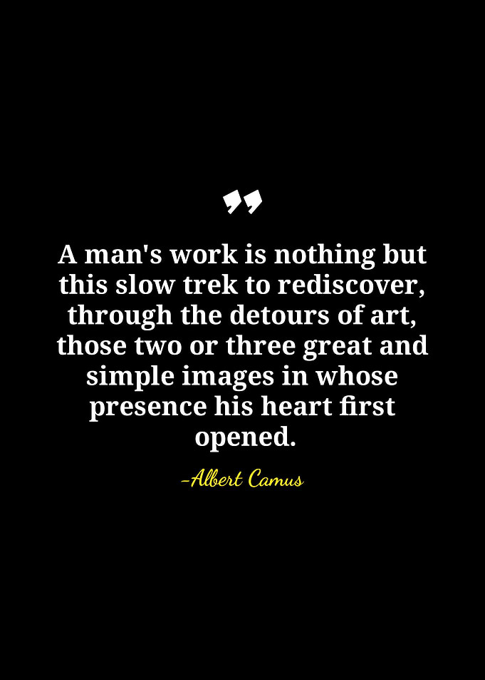 Albert Camus quote on black background