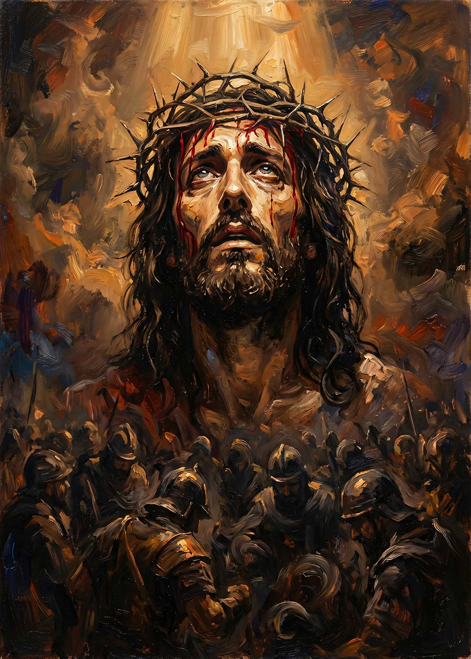 Jesus Christ Crown of Thorns Painting